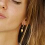 Petite Shell Hoop Earrings In 18ct Gold Vermeil, thumbnail 3 of 6