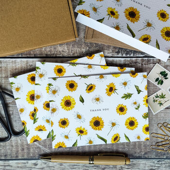Sunflower Thank You Cards And Envelopes, 5 of 6