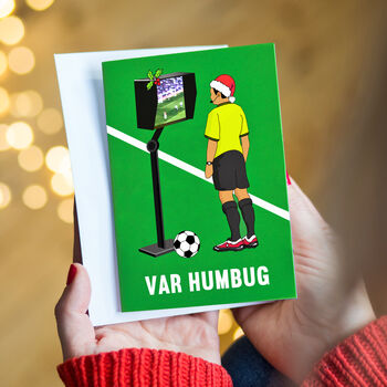 'Var Humbug' Funny Football Christmas Card, 2 of 3