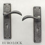 Ellipse Long Pewter Lever Latch Lock Door Handles, thumbnail 10 of 12