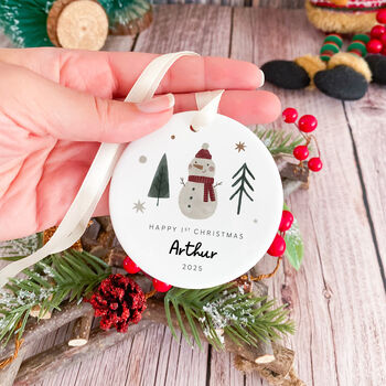 First Christmas Personalised Xmas Ceramic Ornament Gift, 5 of 7