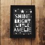 Children’s Personalised ‘Shine Bright’ Framed A5 Print, thumbnail 1 of 3