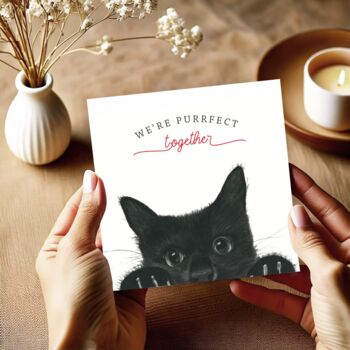 We're Purrfect Together Cute Cat Card, 2 of 2