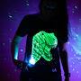 T Rex Dinosaur Interactive Glow In The Dark T Shirt, thumbnail 3 of 12