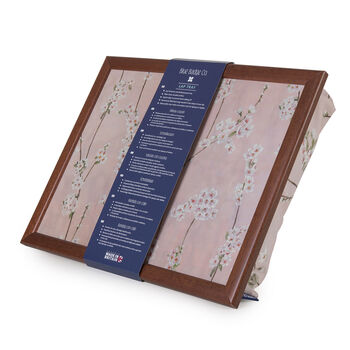 Bean Bag Cushion Lap Tray Cherry Blossoms Wood Frame, 4 of 4