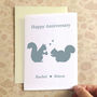 Personalised Squirrel Anniversary Card, thumbnail 1 of 8