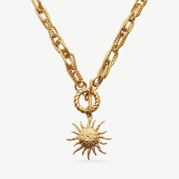 18 Kt Gold Sun Pendant 'Paloma' Necklace, 6 of 8