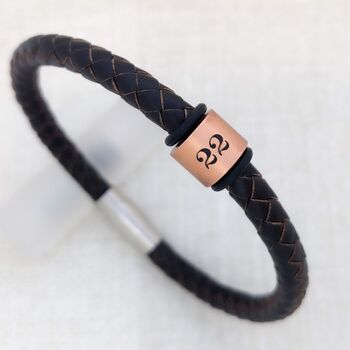 Leather Bracelet With A Copper Ring, 22nd Anniversary, 2 of 4