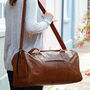 Personalised Leather Weekend Travel Holdall, thumbnail 3 of 9