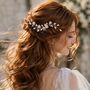 Pearl Flower Bridal Hair Pin With Gold Or Silver Wire, thumbnail 1 of 13