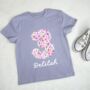 Pink Floral Number Birthday T Shirt, thumbnail 1 of 2