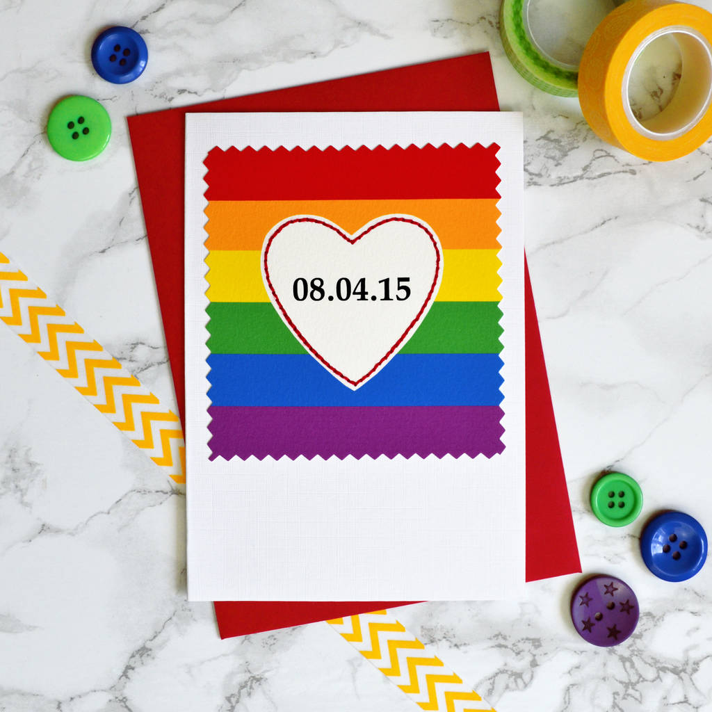 Rainbow Personalised Date Anniversay Card By Jenny Arnott Cards And Ts