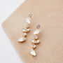 Swarovski Crystal Frosted Leaf Drop Earrings, thumbnail 3 of 6