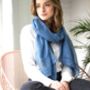 Faded Blue Scarf With A Subtle Check, thumbnail 1 of 2