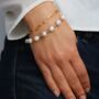 Gold Plated Freshwater Pearl And Amazonite Bracelet, thumbnail 1 of 4