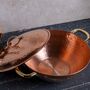 Solid Copper Stew Pot With Lid And Brass Handles, Tin Lined Inside, thumbnail 3 of 5