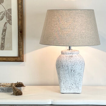 Hekla Aged Grey Distressed Ceramic Table Lamp Base, 7 of 7