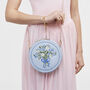 Isabel Floral Bow Blue Embroidered Circle Bag, thumbnail 2 of 8
