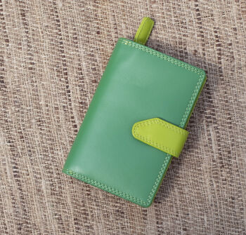 Green Multi Colour Leather Purse Wallet Rfid, 2 of 10