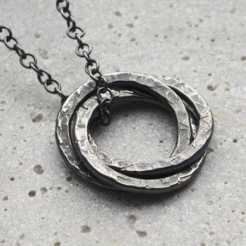 Personalised Men’s Textured Russian Rings Necklace, 4 of 6