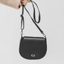 Black Leather Saddlebag Handbag, thumbnail 5 of 11