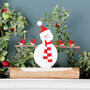 Snowman With Robins Freestanding Christmas Decoration, thumbnail 1 of 3