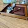 Personalised Burnt Tan Square Leather Desk Accessories Tray, thumbnail 6 of 12