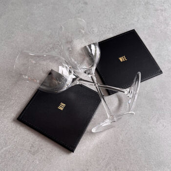 Personalised Leather Coasters – Anniversary Gift For Couples, 2 of 12
