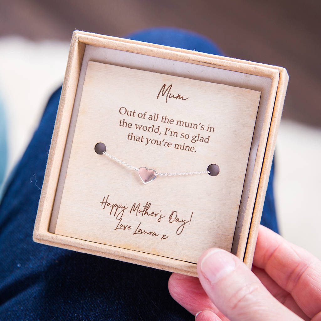 Mother S Day I Am So Glad You Re Mine Heart Bracelet By Ellie Ellie Notonthehighstreet Com