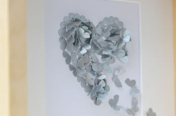 Framed 3D Silver Wedding Anniversary Butterfly Heart, 4 of 9
