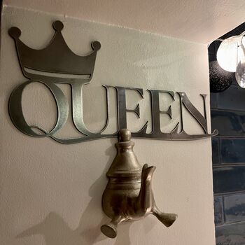 Queen And Crown Metal Art Word Sign Jubilee, 4 of 12