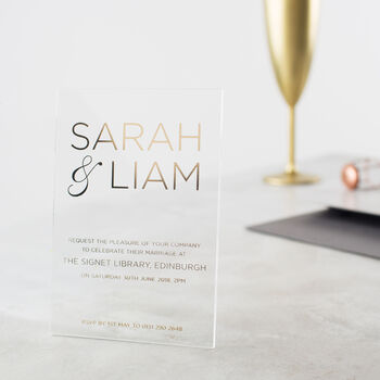 Acrylic Foiled Modern Invitations, 2 of 3