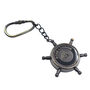 Gunmetal Ship Wheel Compass Keyring Gift, thumbnail 5 of 6