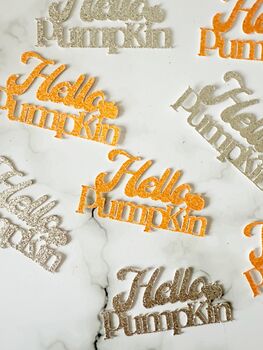 16 X Autumn Baby Shower Confetti, Gender Reveal, Hello Pumpkin, Table Decor, 5 of 5