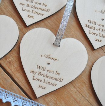 Will You Be My Bridesmaid? Wooden Heart, 2 of 6