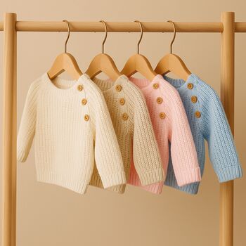 Personalised Ribbed Knitted Baby Jumper, 2 of 5