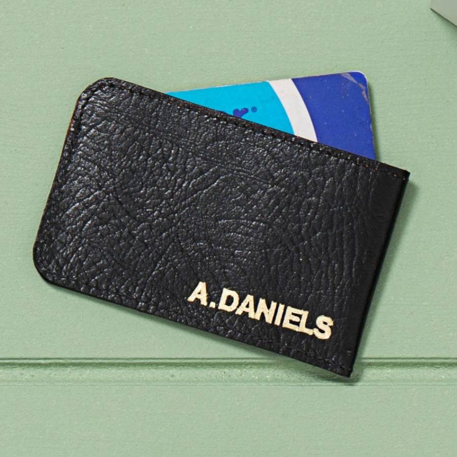 personalised leather card holder by posh totty designs creates