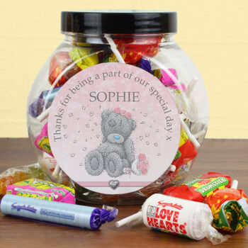 Personalised Me To You Bridesmaid Wedding Sweet Jar, 2 of 3