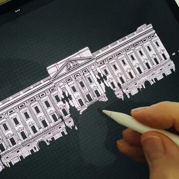 Buckingham Palace Coloured Pencil Illustration Print, 2 of 4