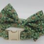 Green And Gold Holly Christmas Dog Bow Tie, thumbnail 7 of 12