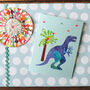 Mini Dinosaur Greetings Card, thumbnail 1 of 5