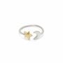 Adjustable Moon And Star Ring In Silver And Gold, thumbnail 2 of 4