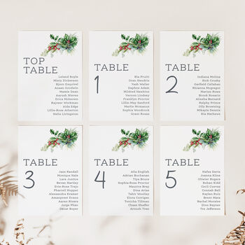 Christmas Wedding Table Plan Cards, 2 of 7