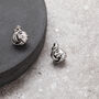 Silver Coloured Textured Knot Stud Earrings, thumbnail 2 of 3