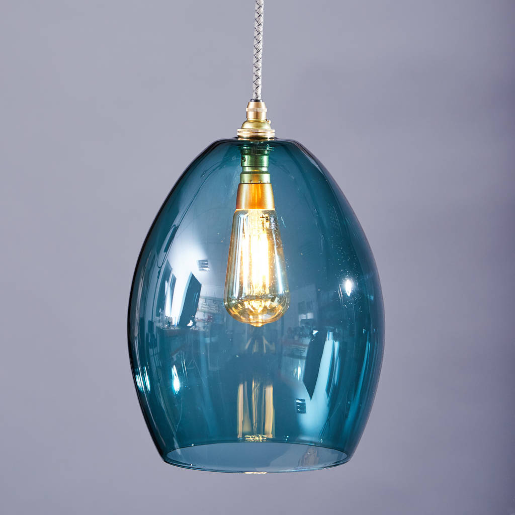 Large Coloured Glass Bertie Pendant Light By Glow Lighting