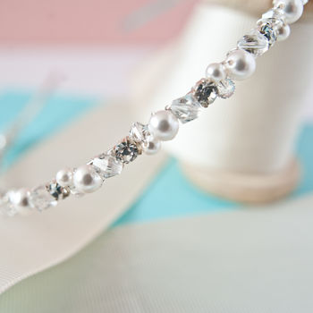 Pearl And Diamante Bridal Headband, 3 of 7