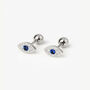 Gold Or Silver Women's Dainty Evil Eye Screw Back Stud Earrings, thumbnail 5 of 6