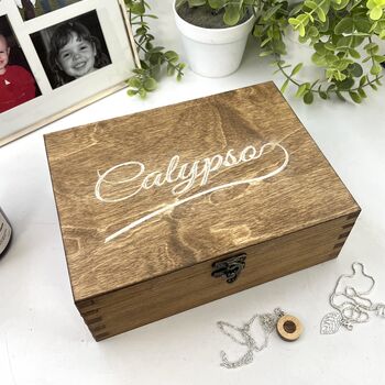Personalised Name Wooden Jewellery Box, 2 of 12