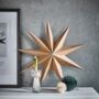 Hanging Paper Star In Gold, thumbnail 1 of 3