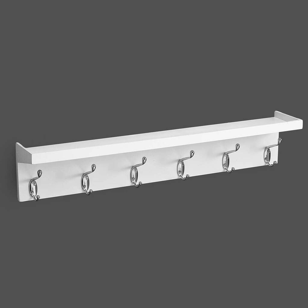 Wall Mounted Floating Coat Rack Shelf With Hooks By Momentum